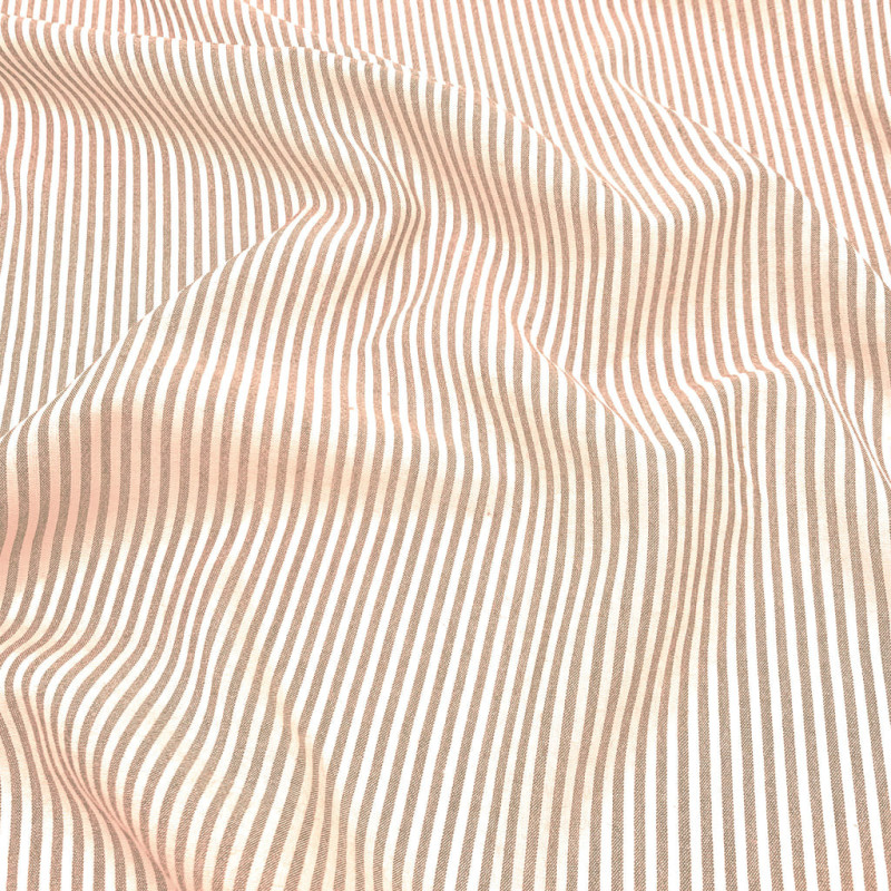 Striped Cotton-Viscose Blend RAYTIS1 Hazelnut / Hazelnut
